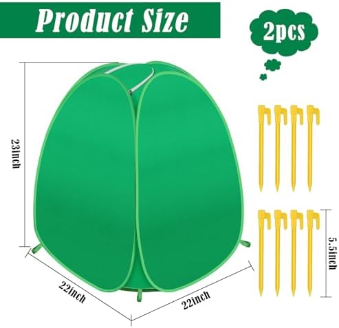 2 Pack Pop Up Winter Shrub Cover, Plant Cover Freeze Frost Protection Tent