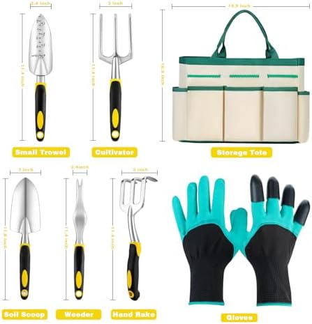 Garden Tools, Gardening Tools, Gardening Hand Tools 7-piece, Yellow