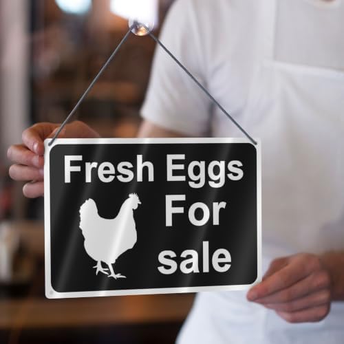 Fresh Eggs For Sale Sign Farmers Market Decor Farm Fresh Eggs Sold Here Sign Chicken Coop Signs for Indoor Outdoor Yard Business Supplies Home Decor 8x12 In
