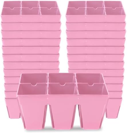 6-Cell Seed Starter Tray - 24 Trays - Pink