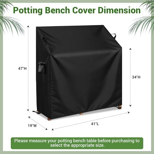 Kasla Outdoor Potting Bench Cover, 41"L×19"W×34/47"H