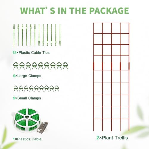 59" H Cucumber Trellis, 2 Pack Foldable A Frame Garden Trellis