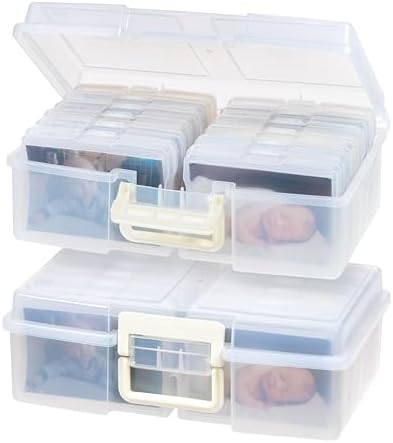 IRIS USA Photo Storage Box |Made in USA| 12 Cases - (2-Pack) - Clear