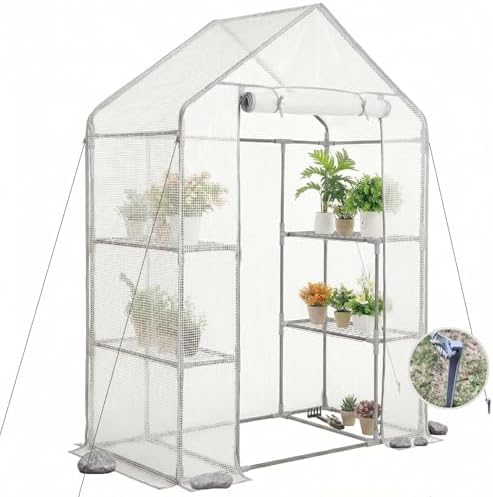 Walk-in Greenhouse 55*29*77in, Outdoor Plant Shelter for Garden