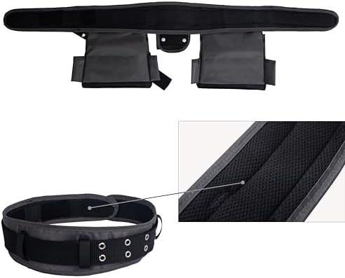 Magnetic Tool Belt with Air-Mesh Padded,22 Pockets Heavy Duty Tool Belts for Men/Construction/Carpenter/DIY'er/Electrician.Double layer thickened polyester fiber with waterproof coating.