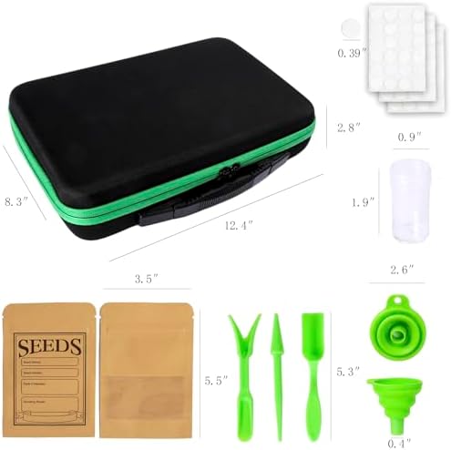 Seed Storage Organizer Box 60 Slots, with 20 Envelopes and Small Tool, Sturdy Seeds Saving Seed Bank Container Kit (Seeds not Included)