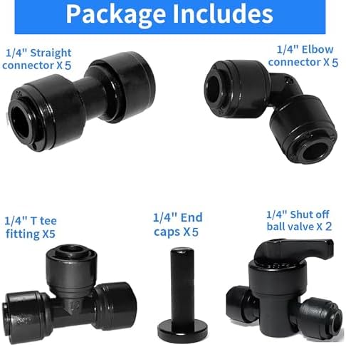 22Pcs Quick Connect Drip Irrigation Fittings Kit for 1/4" Tubing