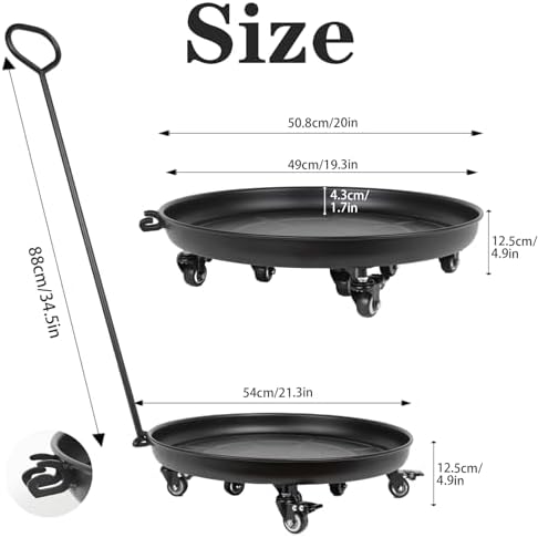 20" Heavy-Duty Plant Dolly with Locking Wheels,Rolling Planter Base