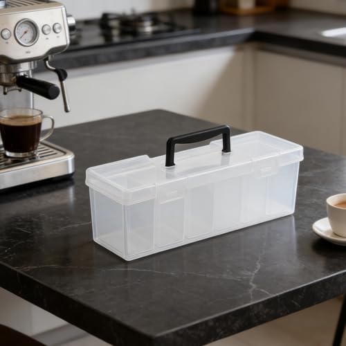 Portable Plastic Seed Organizer Box with Handle and 6 Dividers