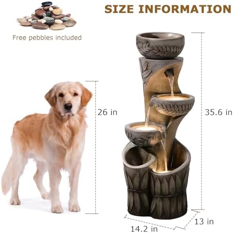4 Tiered Water Fountain Outdoor Waterfall Fountains