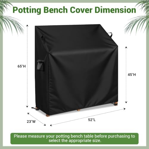 Kasla Outdoor Potting Bench Cover, 52" L×23" W×45/65" H