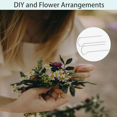 Floral Pins,1.7 Inch U-Shape Plant Pin, 80Pcs U-Pins for Indoor Plants Straw Wreaths, Greening Fern Craft Sewing Pin for Floral Picks Foam, DIY Sewing Project, Holiday Flower Arrangements