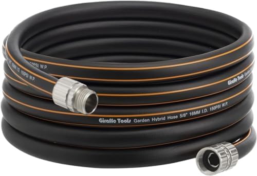 Giraffe Tools Garden Hose 5/8", 25ft Lightweight Hybrid Hose