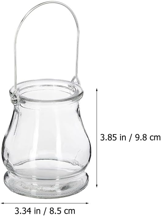 12PCS Hanging Glass Candle Holder: Glass Air Plant Succulent Vase Hanger Plant Terrariums Orbs Air s for Party Wedding Centerpiece