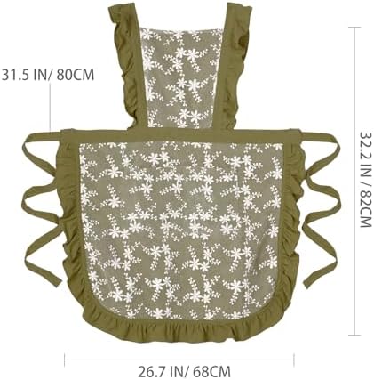 Pinknoke Vintage Pinafore Aprons for Women with Pockets for Kitchen