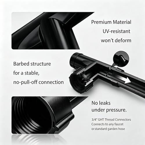 3/8" Soaker Hose Fittings Kit, Garden Hose Irrigation Connectors with Two-Way Valve Connectors, Tees, Feeders, Plugs, Male & Female Connectors, Drip System Parts for Garden Lawn