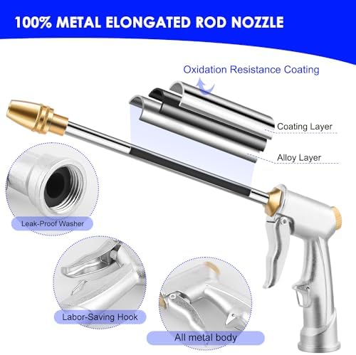 Ustope Garden Hose Nozzle, High Pressure Water Hose Nozzle Sprayer Head,fits 3/4” Garden Hose Thread,for Lawn & Garden,Washing Cars,Watering Garden,Cleaning