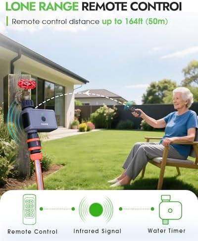 Insoma Sprinkler Timer with Remote Control, Water Hose Timers, Turns Water Off Automatically, Up to 120 Minutes of Run Time, Irrigation Timer for Lawn, Drip, Soaker Hose, and Garden, 1 Outlet