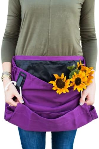 Roo Gardening Apron with Pockets for Women & Men - Canvas Garden Apron with Harvesting Pouch, Water-Resistant, Washable