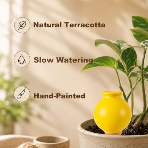 YesWhat Terracotta Watering Spikes Slow Release Watering Stakes