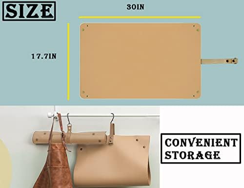 Leather Plant Repotting Mat Waterproof Transplanting Mat Indoor Succulent Potting Portable Gardening Mat, 30" X 18" Thickened Foldable Plant Potting Tray and Mess Control mat
