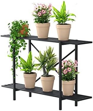 Zhongma 2 Tier Window Height Metal Plant Stand Indoor L45.67 easy assembly