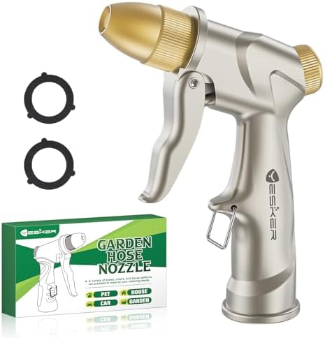 Garden Hose Nozzle Heavy Duty, Brass Water Hose Sprayer for Outdoor
