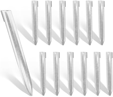 WORTH 13Pcs 8 in. Metal Landscape Edging Stakes, Silver Steel Garden Spikes