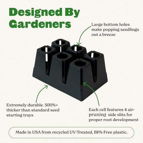6-Cell Seed Starter Tray - 48 Trays - Black