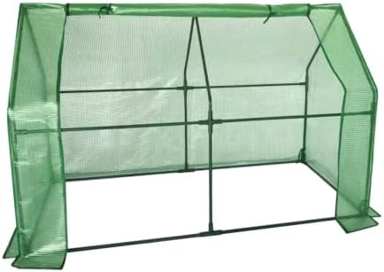 Portable Cold Frame Greenhouse with Green PE Cover - 6 x 3 x 4ft