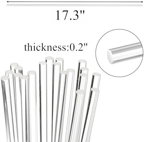 Tebery 50 Pcs 17.3 Inch Acrylic Plant Stakes, Clear Garden Orchid Sticks Rods for DIY Projects, Sturdy Potted Plant Support Stakes Holder for Single Stem Flowers, Indoor and Outdoor Plants