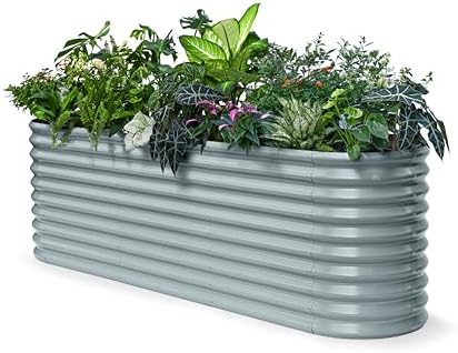 8x2x2.5 ft Galvanized Raised Garden Bed, 30" Tall Metal Planter Box
