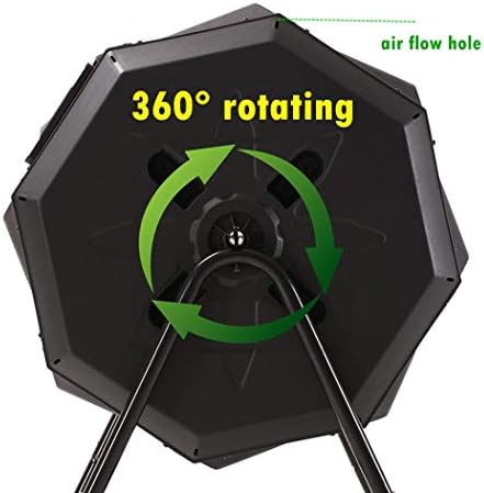 45 Gallon Rotating Compost Tumbler Bin, Large Dual Chamber Outdoor Garden Composter with Wider Animal-Proof Sliding Door for Home Garden Composting