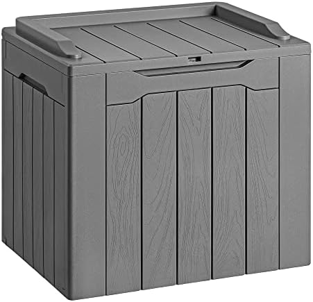 Devoko 30 Gallon Resin Deck Box Outdoor Indoor Waterproof Storage Box for Patio Furniture Pool Accessories Storage for Cushion Garden Tools (30 Gallon, Grey)