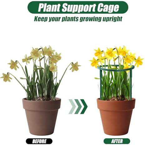 Uzoli 12 Pack Plant Support Stakes Sets - Versatile Plant Cages, Stackable 3 Tier Garden Flower Support，Plant Stakes for Indoor Outdoor Plants Tomato, Peony, Monstera, Hydrangea, Climbing Plants