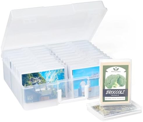 Lifewit 20 Pcs Photo Storage Box for 4"x 6" Pictures, Acid-Free, Clear