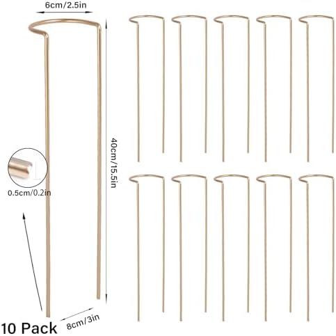 10 PCS Large Indoor Plant Stakes 15.5" Heavy Duty Metal Supports