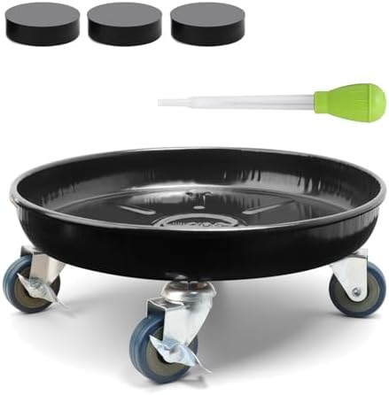 1 Pack 12.2 Inch Metal Plant Caddy, Black