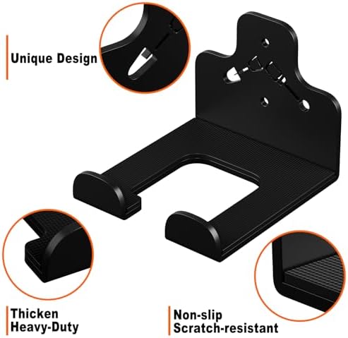 Garage Organizer Trimmer Rack Wall Mount, Weedeater Hanger, Black, 3 Pack