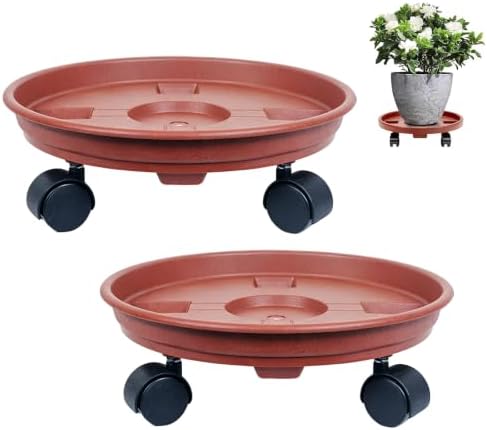 Round Plant Caddy with Wheels, 13 inch