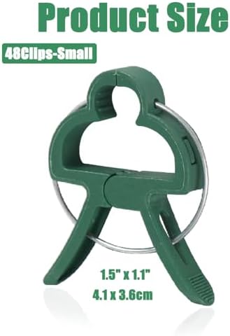 Plant Clips Garden Clips for Supporting Plants, Flowers and Vines, Gentle Durable Plant Support Clips Set (48 Small)
