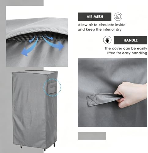 Garden Tool Organizer Cover Waterproof (Grey, 35"L x 22"W x 62"H)
