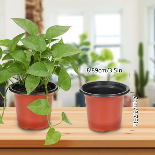 110 Pcs 3.5 Inches Plastic Plant Pots, Nursery Pots for Seedlings