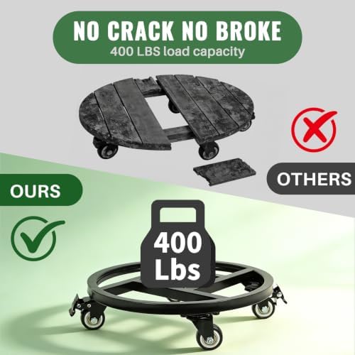 Plant Caddy with Wheels 2Pcs 12IN Heavy Duty Rolling Plant Caddy