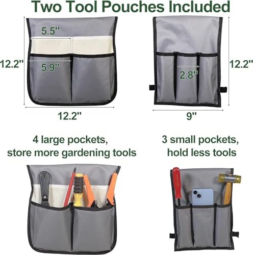 Foldable Garden Kneeler and Seat, New Generation Gardening Stool with 2 Tool Pouches, with Wider&Softer EVA Kneeling Pad, Gardening Gifts for Parents Seniors, Lightweight & Heavy Duty