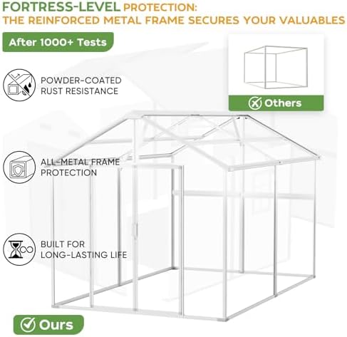 8x12 FT Resin Plastic Outdoor Storage Shed with Floor