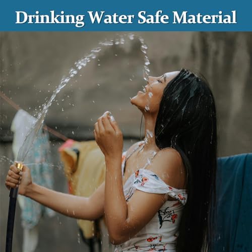 Garden Hose 100 ft, Made of TPE (BetterThan PVC/Hybrid Polymer), Lightweight yet Durable Water Hose with Ergonomic Grip, Drinking Water Safe Material, All-Weather, 3/4" GHT Fittings