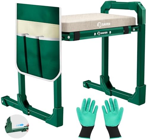 Saker Garden Kneeler and Seat Foldable Gardening Stool with Extendable Legs
