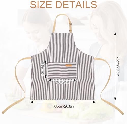 VALOME 2 Pack Kitchen Aprons with Pockets, Cooking Chef Apron for Men Women