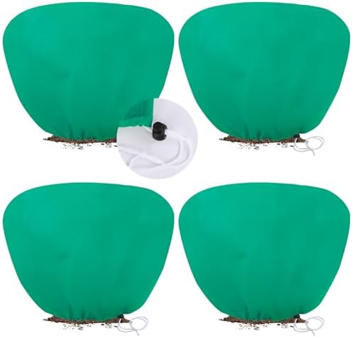 4 Pack Shrub Plant Covers Freeze Protection for Winter, 23.6"X39.4", Green